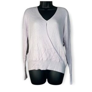 𝅺NWT Elodie Ribbed Pink Long Sleeve Wrap Blouse